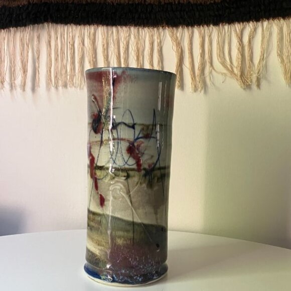 Tall Vintage Studio Pottery Vase - Picture 3 of 7